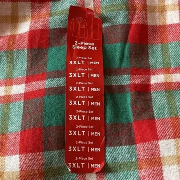 NWT Men’s Flannel Christmas Plaid 2 Pc Pajama Set Jammies For Your Families 3XLT - Picture 6 of 14